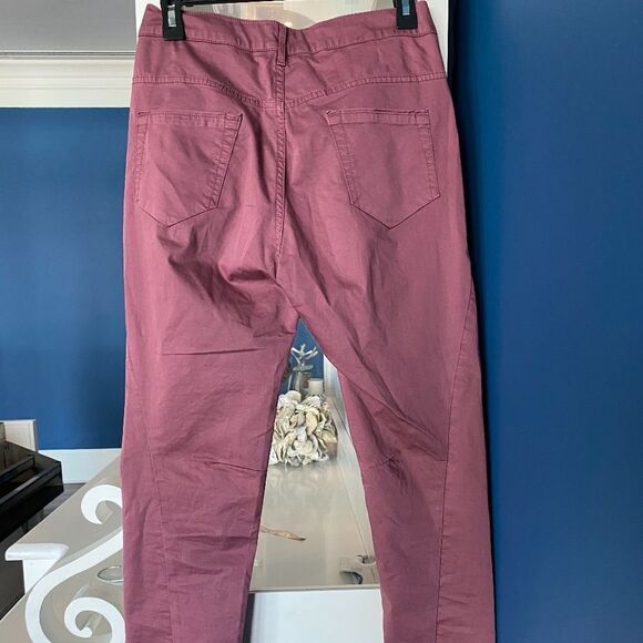 Manila Grace Chino Denim Burgundy - Picture 12 of 15